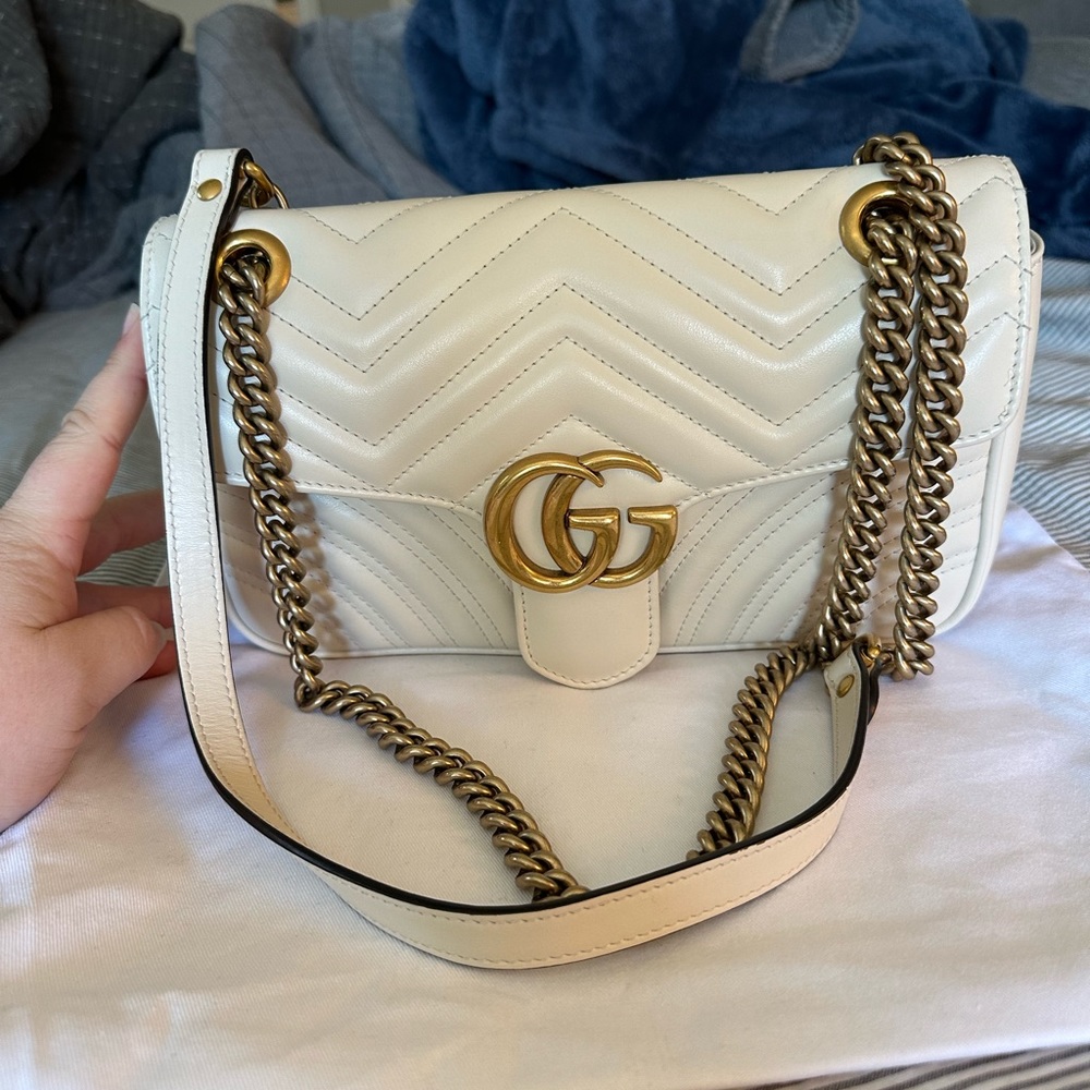 Gucci Marmont Small Shoulder Bag Ivory